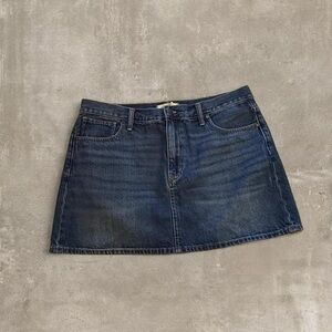 Madewell Navy Blue Denim Mini Skirt